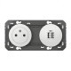 2p+t USB 2Post Charger White 600342 