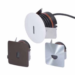Balise murale IP67 Led 3W Bleu 10lm Effet demi oval serré horizontal 700mA Corten RAL 8028 Carré 55x55x100mm BM13BCM3 