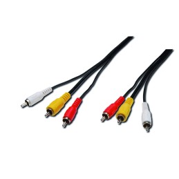 CORDON AUDIO VIDEO 3xRCA MALES VERS 3xRCA MALES EN 1.8 METRE UNI40402 